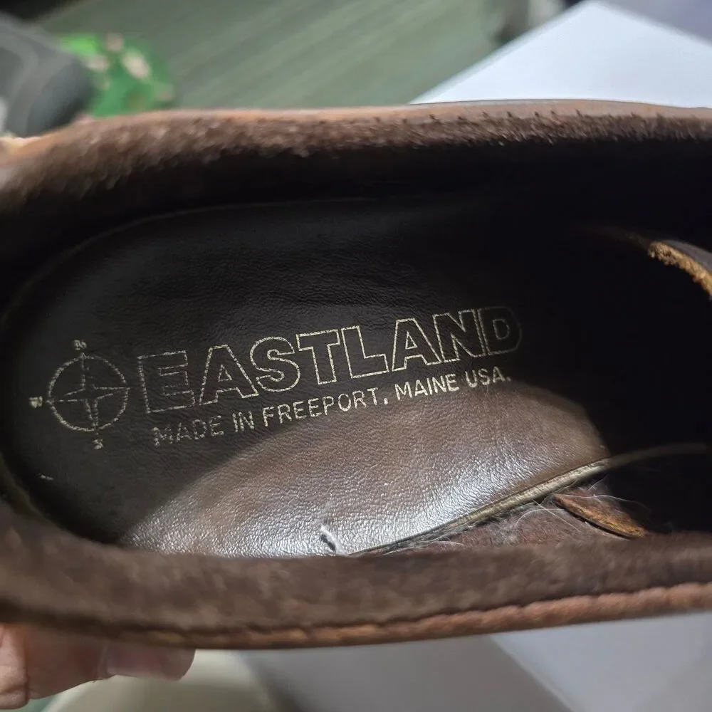 EASTLAND Men's Casual Shoes Brown 10.5W Leather Lace-Up Moc Toe